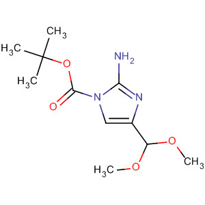 Structure of 1H-Imidazole-1-carboxylic acid, 2-amino-4-(dimethoxymethyl)-,1,1-dimethylethyl ester