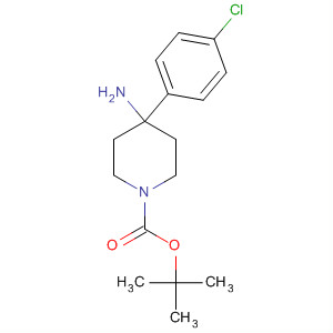 Structure of 1-Piperidinecarboxylic acid, 4-amino-4-(4-chlorophenyl)-,1,1-dimethylethyl ester