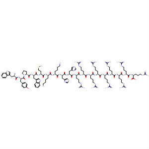 L-Arginine,L-tryptophyl-L-tyrosyl-L-prolyl-L-tryptophyl-L-methionyl-L-lysyl-L-lysyl-L-histidyl-L-histidyl-L-arginyl-L-arginyl-L-arginyl-L-arginyl-L-arginyl-L-arginyl-L-arginyl-L-arginyl-结构式