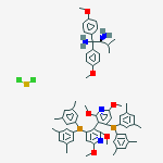 Structure of RUTHENIUM, [(3S)-4,4'-BIS[BIS(3,5-DIMETHYLPHENYL)PHOSPHINO-.KAPPA.P]-2,2',6,6'-TETRAMETHOXY[3,3'-BIPYRIDINE]][(2S)-1,1-BIS(4-METHOXYPHENYL)-3-METHYL-1,2-BUTANEDIAMINE-.KAPPA.N1,.KAPPA.N2]DICHLORO-, (OC-6-14)-