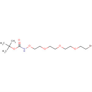 Structure of 3,6,9,12-Tetraoxa-2-azatetradecanoic acid, 14-bromo-,1,1-dimethylethyl ester