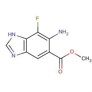 Structure of 1H-Benzimidazole-5-carboxylic acid, 6-amino-7-fluoro-, methyl ester
