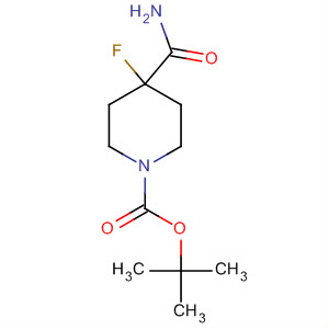 Structure of 1-Piperidinecarboxylic acid, 4-(aminocarbonyl)-4-fluoro-,1,1-dimethylethyl ester