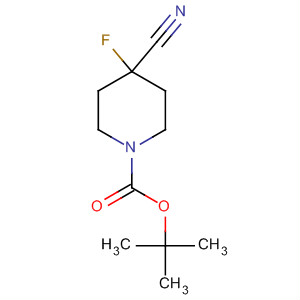 Structure of 1-Piperidinecarboxylic acid, 4-cyano-4-fluoro-, 1,1-dimethylethyl ester