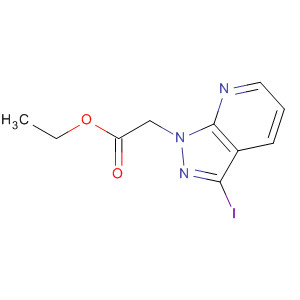 Structure of 1H-Pyrazolo[3,4-b]pyridine-1-acetic acid, 3-iodo-, ethyl ester