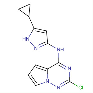 Structure of Pyrrolo[2,1-f][1,2,4]triazin-4-amine,2-chloro-N-(5-cyclopropyl-1H-pyrazol-3-yl)-