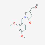 Chemical structure of 2-Pyrrolidinone, 1-[(2,4-dimethoxyphenyl)methyl]-4-(hydroxymethyl)-