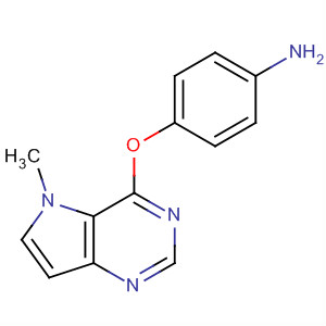 Structure of Benzenamine, 4-[(5-methyl-5H-pyrrolo[3,2-d]pyrimidin-4-yl)oxy]-