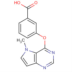 Structure of Benzoic acid, 3-[(5-methyl-5H-pyrrolo[3,2-d]pyrimidin-4-yl)oxy]-