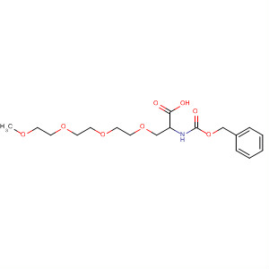 Structure of 5,8,11,14-Tetraoxa-2-azapentadecanoic acid, 3-carboxy-, phenylmethylester, (3S)-