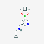 Structure of 3-PYRIDINEMETHANAMINE, N-(CYCLOPROPYLMETHYL)-5-(4,4,5,5-TETRAMETHYL-1,3,2-DIOXABOROLAN-2-YL)-