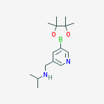 Structure of N-[[5-(4,4,5,5-tetramethyl-1,3,2-dioxaborolan-2-yl)pyridin-3-yl]methyl]propan-2-amine