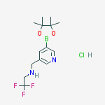 Structure of 2,2,2-trifluoro-N-((5-(4,4,5,5-tetramethyl-1,3,2-dioxaborolan-2-yl)pyridin-3-yl)methyl)ethanamine hydrochloride