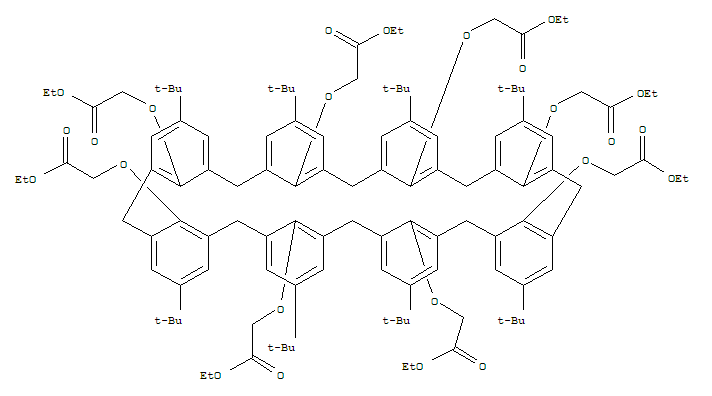 4-对叔丁基杯[8]芳烃八醋酸八乙酯结构式