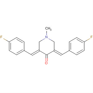 Chemical structure of 4-Piperidinone, 3,5-bis[(4-fluorophenyl)methylene]-1-methyl-, (3E,3E)-