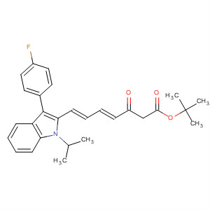 Structure of 4,6-Heptadienoic acid,7-[3-(4-fluorophenyl)-1-(1-methylethyl)-1H-indol-2-yl]-3-oxo-,1,1-dimethylethyl ester, (4E,6E)-