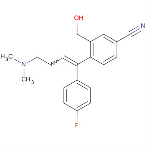 Structure of Benzonitrile,4-[4-(dimethylamino)-1-(4-fluorophenyl)-1-buten-1-yl]-3-(hydroxymethyl)-