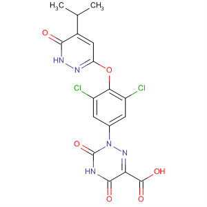 1,2,4-Triazine-6-carboxylic acid,2-[3,5-dichloro-4-[[1,6-dihydro-5-(1-methylethyl)-6-oxo-3-pyridazinyl]oxy]phenyl]-2,3,4,5-tetrahydro-3,5-dioxo-结构式