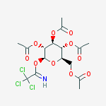 2,3,4,6-四-O-乙酰基-Β-D-吡喃半乳糖酰基-2,2,2-三氯代亚氨乙酸酯结构式
