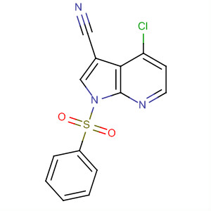 Structure of 1H-Pyrrolo[2,3-b]pyridine-3-carbonitrile, 4-chloro-1-(phenylsulfonyl)-