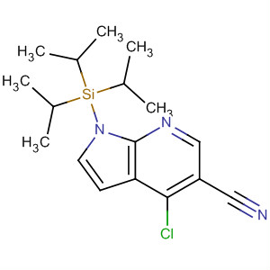 Structure of 1H-Pyrrolo[2,3-b]pyridine-5-carbonitrile, 4-chloro-1-[tris(1-methylethyl)silyl]-