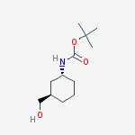 Structure of Carbamic acid, N-[(1R,3R)-3-(hydroxymethyl)cyclohexyl]-,1,1-dimethylethyl ester, rel-