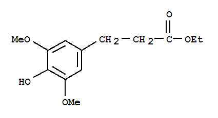 Structure of Benzenepropanoic acid,4-hydroxy-3,5-dimethoxy-, ethyl ester