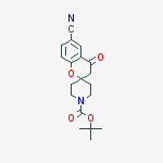 Structure of TERT-BUTYL 6-CYANO-4-OXOSPIRO[CHROMAN-2,4-PIPERIDINE]-1-CARBOXYLATE