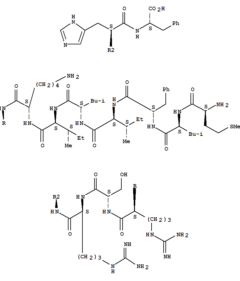 Structure of methionyl-leucyl-phenylalanyl-isoleucyl-lysyl-arginyl-seryl-arginyl-histidyl-phenylalanine