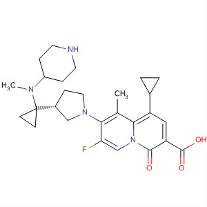 Structure of 4H-Quinolizine-3-carboxylic acid,1-cyclopropyl-7-fluoro-9-methyl-8-[(3R)-3-[1-(methyl-4-piperidinylamino)cyclopropyl]-1-pyrrolidinyl]-4-oxo-