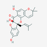 (7aS,12bR)-7a,12b-Dihydro-6,7a,10-trihydroxy-3,3-dimethyl-12b-(3-methyl-2-butenyl)-3H,7H-benzofuro[3,2-b]pyrano[2,3-h][1]benzopyran-7-one结构式