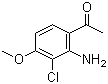 1-(2-氨基-3-氯-4-甲氧基苯基)乙酮结构式