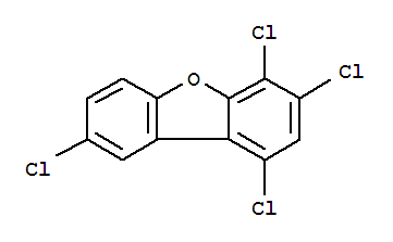 Structure of Dibenzofuran, 1,3,4,8-tetrachloro-