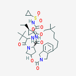(1R,2R)-N-[[[6-(2-羧基-2,3-二氢-1H-异吲哚-4-基)-2,2-二甲基己基]氧]羰基]-3-甲基-L-缬氨酰-(4R)-4-羟基-L-脯氨酰-1-氨基-N-(环丙基磺酰基)-2-乙基环丙甲酰胺 (1-2)-内酯结构式