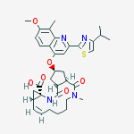 Cyclopenta[c]cyclopropa[g][1,6]diazacyclotetradecine-12a(1H)-carboxylic acid, 2,3,3a,4,5,6,7,8,9,11a,12,13,14,14a-tetradecahydro-2-[[7-Methoxy-8-Methyl-2-[4-(1-Methylethyl)-2-thiazolyl]-4-quinolinyl]oxy]-5-Methyl-4,14-dioxo-, (2R,3aR,10Z,11aS,12aR,14aR)-结构式