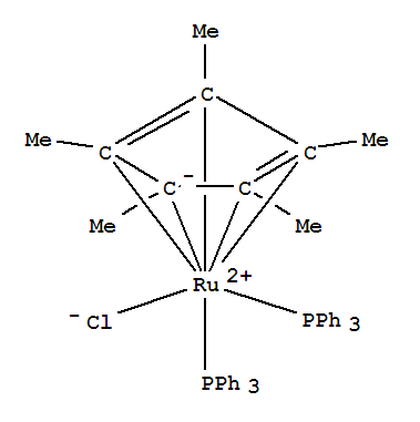 五甲基环戊二烯基双(三苯基膦)氯化钌(II)结构式