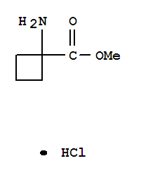 Structure of Cyclobutanecarboxylicacid, 1-amino-, methyl ester, hydrochloride (1:1)