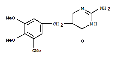 Structure of 2-amino-5-[(3,4,5-trimethoxyphenyl)methyl]-1H-pyrimidin-4-one