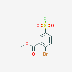 2-Bromo-5-(chlorosulfonyl)benzoic acid methyl ester结构式