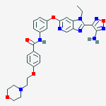 Structure of BENZAMIDE, N-[3-[[2-(4-AMINO-1,2,5-OXADIAZOL-3-YL)-1-ETHYL-1H-IMIDAZO[4,5-C]PYRIDIN-6-YL]OXY]PHENYL]-4-[2-(4-MORPHOLINYL)ETHOXY]-