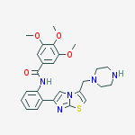 3,4,5-trimethoxy-N-[2-[3-(piperazin-1-ylmethyl)imidazo[2,1-b][1,3]thiazol-6-yl]phenyl]benzamide结构式