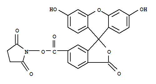 6-羧基荧光素琥珀酰亚胺醚结构式