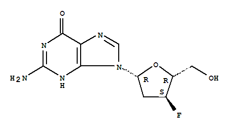 Structure of 2,3-DIDEOXY-3-FLUORO-GUANOSINE