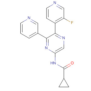 Structure of Cyclopropanecarboxamide,N-[5-(3-fluoro-4-pyridinyl)-6-(3-pyridinyl)-2-pyrazinyl]-