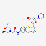 Structure of (2R,6S-rel)-2,6-Dimethyl-N-[5-[6-(4-morpholinyl)-4-oxo-4H-pyran-2-yl]-9H-thioxanthen-2-yl-4-morpholineacetamide