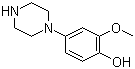 2-甲氧基-4-(1-哌嗪基)苯酚结构式