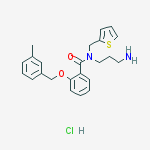 Structure of N-(3-Aminopropyl)-2-[(3-methylphenyl)methoxy]-N-(2-thienylmethyl)benzamide hydrochloride