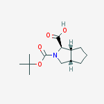 Structure of (3R,3aR,6aS)-2-[(2-methylpropan-2-yl)oxycarbonyl]-3,3a,4,5,6,6a-hexahydro-1H-cyclopenta[c]pyrrole-3-carboxylic acid