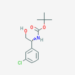 Structure of Carbamic acid, N-[(1R)-1-(3-chlorophenyl)-2-hydroxyethyl]-, 1,1-dimethylethyl ester
