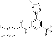 Structure of 3-Iodo-4-methyl-N-[3-(4-methyl-1H-imidazol-1-yl)-5-(trifluoromethyl)phenyl]benzamide